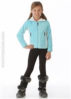 Girls Pearl Plush Full Zip (Clear Blue/Sea Salt) - Alt. View