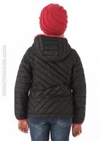 F12 Girls Powder Lite Jacket (Black/Afterglow) - Back View