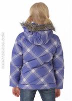 Girls Snow Trinity Down Bomber (Light Grape Plaid) - Back View