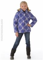 Girls Snow Trinity Down Bomber (Light Grape Plaid) - Alt. View