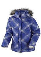 Girls Snow Trinity Down Bomber (Light Grape Plaid) - Studio Shot