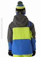 Boys Amo Jacket (Dark Shadow/Lime/True Blue) - Back View