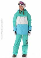 Girls Farah Jacket (Blue Toll/Arcadia Green/White) - Alt. View                                                                                                                                             