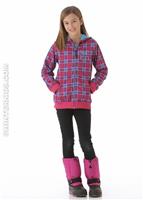 Girls Scoop Hoodie (Tart Punkstar Plaid) - Alt. View