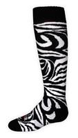 F12 Youth Medium Cushion Sock (Zebra/White) - Youth Medium Cushion Sock (Zebra/White)
