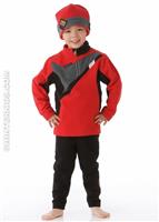 Boys Podium Fleece Top (True Red) - Alt. View