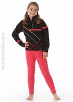 Girls Aliyah Fleece Top (Hibiscus) - Alt. View