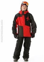Boys Skurvy Block Insulated Jacket (Red) - Alt. View