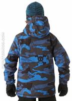 Boys Skurvy Camo Insulated Jacket (Blue) - Back View