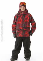 Boys Skurvy Camo Insulated Jacket (Red) - Alt. View