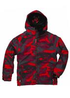 Boys Skurvy Camo Insulated Jacket (Red) - Studio Shot