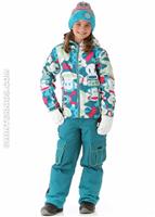Girls Illusion Insulated Jacket (Teal) - Alt. View                                                                                                                                             