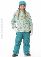 Girls Julius Sketch Insulated Jacket (Mint) - Alt. View