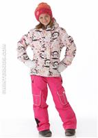 Girls Julius Sketch Insulated Jacket (White) - Alt. View