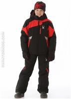 Boys Leader Jacket (Black/Red/Black) - Alt. View