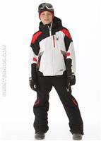 Boys Leader Jacket (White/Black/Red) - Alt. View