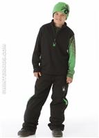 Boys Linear Web Dry W.E.B. T-Neck (Black/Classic Green) - Alt. View