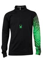 Boys Linear Web Dry W.E.B. T-Neck (Black/Classic Green) - Studio Shot