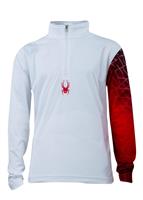 Boys Linear Web Dry W.E.B. T-Neck (White/Red) - Studio Shot