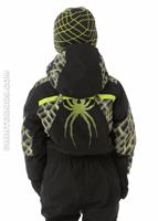 Mini Journey Suit (Black/Sharp Lime Mosaic Print) - Back View