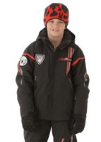 Boys Team Jacket (Black/Black/Volcano) - Boys Team Jacket (Black/Black/Volcano)