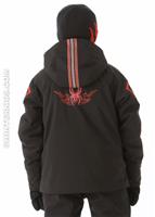 Boys Team Jacket (Black/Black/Volcano) - Back View