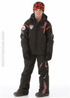 Boys Team Jacket (Black/Black/Volcano) - Alt. View