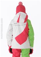 Girls Tresh Jacket (White/Diva Pink/Green Flash) - Back View