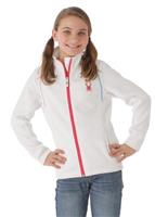 Girls Virtue Full Zip Sweater (White/Multi) - Girls Virtue Full Zip Sweater (White/Multi)
