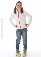 Girls Virtue Full Zip Sweater (White/Multi) - Alt. View