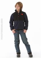 Boys Denali Jacket (Deep Water Blue/TNF Black) - Alt. View