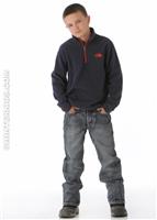 Boys Glacier 1/4 Zip (Deep Water Blue/Fiery Red) - Alt. View
