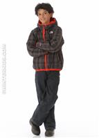 Boys Reversible Down Moondoggy Jacket (Fiery Red) - Full Reverse Side