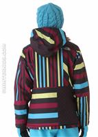 Girls Insulated Denay Jacket (Deep Water Blue Stripe) - Back View