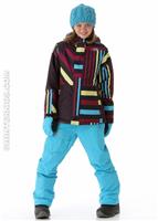 Girls Insulated Denay Jacket (Deep Water Blue Stripe) - Alt. View