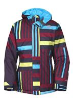 Girls Insulated Denay Jacket (Deep Water Blue Stripe) - Studio Shot
