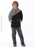 Bulldog Block Hooded Full Zip (Black) - Alt. View