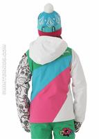 Girls Bird Insulated Jacket (White) - Back View