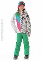 Girls Bird Insulated Jacket (White) - Alt. View