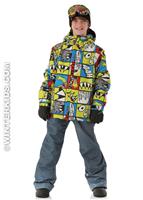 Boys Snaggle Strip Insulated Jacket (Acid Snaggle Strip) - 686 Boys Snaggle Strip Insulated Jacket (Acid Snaggle Strip) Full