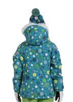 Girls Mannual Bubbles Puffy Jacket (Turquoise) - Back View