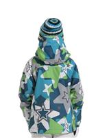 Girls Mannual Starburst Insulated Jacket (Teal) - Back View