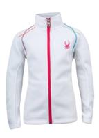 Girls Virtue Full Zip Sweater (White/Multi) - Studio Shot