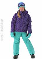 Girls Flurry Flash Jacket (Purple Lotus Print) - Columbia Girls Flurry Flash Jacket (Purple Lotus Print) Full