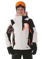 F15 Boys Challenger Jacket - White/Black/Bryte Orange - Spyder Boys Challenger Jacket 