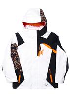 F15 Boys Challenger Jacket - White/Black/Bryte Orange - Spyder Boys Challenger Jacket 