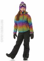 Girls Jr. Naquita Technical Jacket (African Violet Ombre Dream) - Light Bright Print - Sunice Girls Jr. Naquita Technical Jacket (Light Bright Print) Full