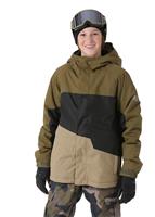  Boys Grid Insulated Jacket - Olive Colorblock - 686 Boys Grid Insulated Jacket - WinterKids.com
