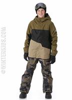  Boys Grid Insulated Jacket - Olive Colorblock - 686 Boys Grid Insulated Jacket - WinterKids.com