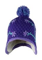 Girls Flower Pop Knit Hat (Closeout) - Grapesicle - Obermeyer Girls Flower Pop Knit Hat - WinterKids.com                                                                                                  